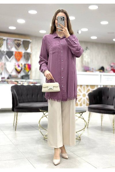 Magazin Large Size Hem Fringed Tunic