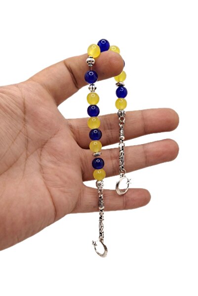 Han Ticarethane مسبحة زازا زجاجية خاصة لمروحة الفريق باللون الأصفر والأزرق ال...