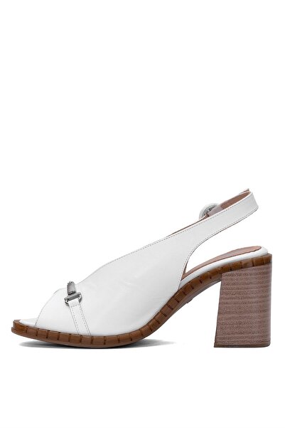 Venüs 2511902 Y Women's Genuine Leather Heeled Sandals White