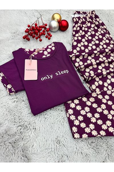 pijamaworld Short Sleeve under Arm Long Pocket Pajama Set