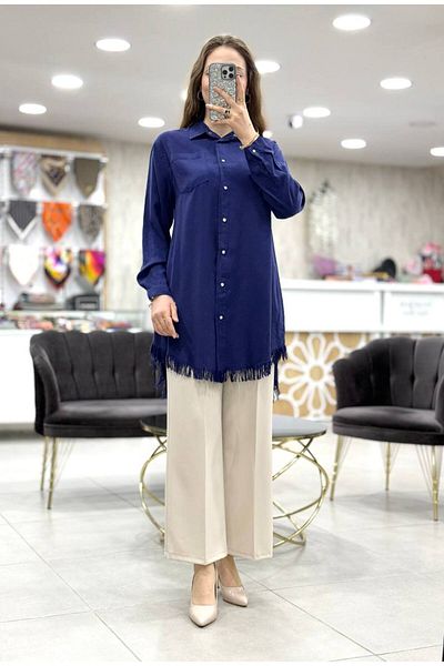 Magazin Tunic with Fringed Hem