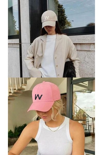 w white stars sports & wear Αθλητικό Καπέλο Unisex W Κεντημένο Velcro Ρυθμιζόμενο καπέλο σετ 2 τεμαχίων