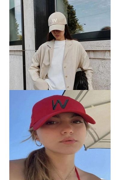 w white stars sports & wear Αθλητικό Καπέλο Unisex W Κεντημένο Velcro Ρυθμιζόμενο καπέλο σετ 2 τεμαχίων