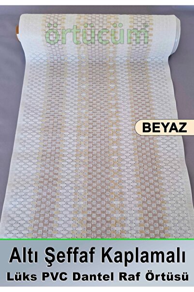 Örtücüm Lüks Pvc Dantel Deliksiz Dolap İçi Raf Örtüsü Beyaz Buzdolabı Çekmece...