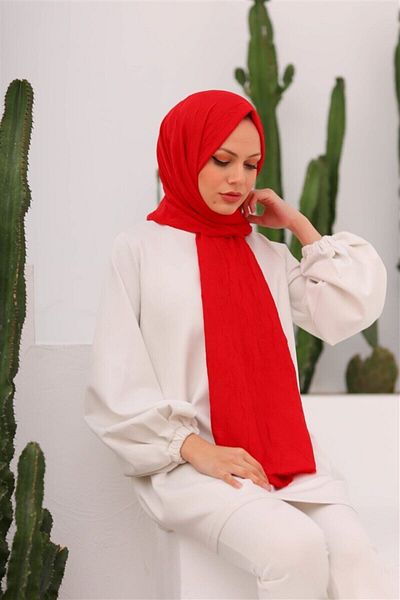 Melodi Scarf Red Bamboo Shawl