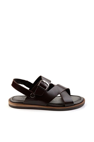 Bambi Kahve Leather Erkek Sandalet E05433071014