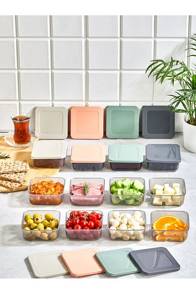 Mapple Home 12-Piece Mini Breakfast and Storage Bowl - with Square Lid, for Chocolate Cookies