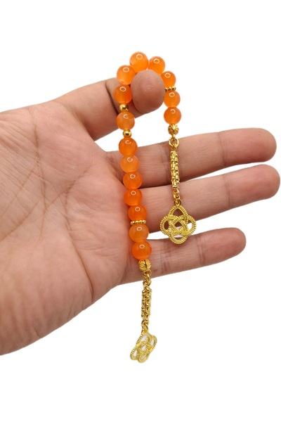 Han Ticarethane Culoarea portocalie 15 boabe de sticlă Zaza Tasbih