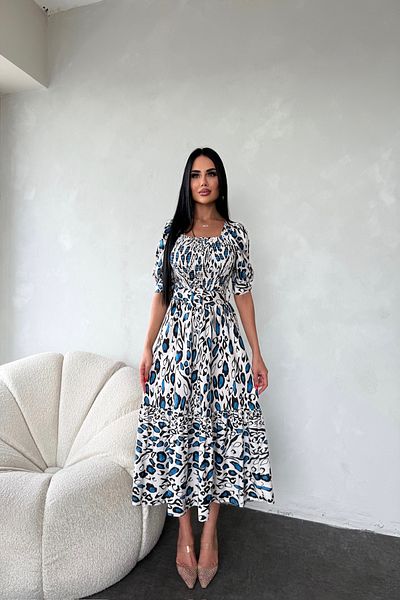 LİLA İSTANBUL Rochie de vară cu guler pătrat cu model etnic