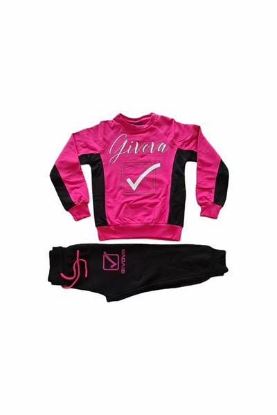 Givova Givova girls tracksuit, Black & Fuchsia