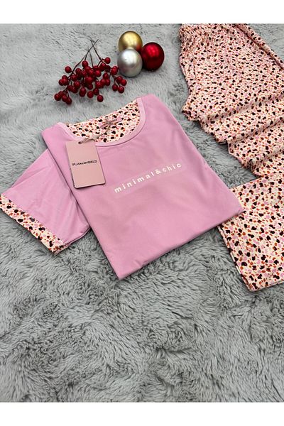 pijamaworld Short Sleeve under Arm Long Pocket Pajama Set
