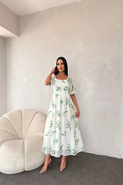 LİLA İSTANBUL Rochie de vară cu guler pătrat cu imprimeu floral