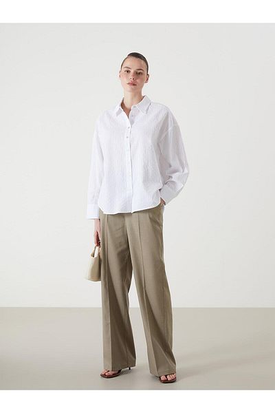 LC Waikiki Γυναικείο πουκάμισο LCW Vision ριγέ Oversize
