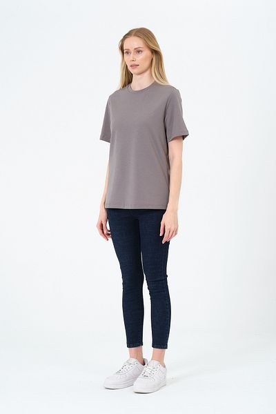 Rich Women's Crew Neck Short Sleeve Basic T-Shirt - Interlock Fabric