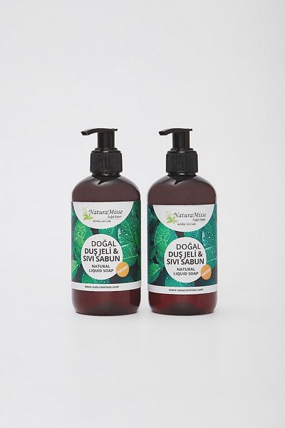 NaturaMisse Natural Shower Gel & Liquid Soap 500 Ml Body Soap Shower Gel with Orange Oil Clean Content (2 Pieces)