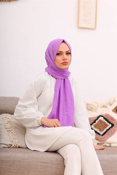 Melodi Scarf Lilac Bamboo Kraş Shawl