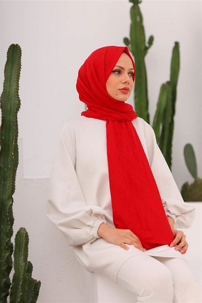 Melodi Scarf Red Bamboo Shawl