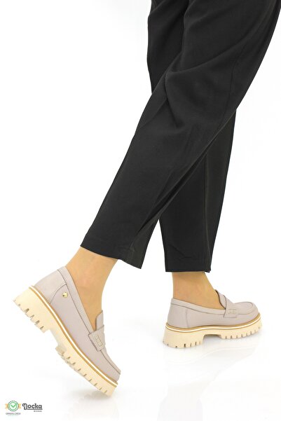 Mammamia Kadın Hakiki Deri Loafer Ortopedik Bağsız Günlük Ayakkabı M26YA3860