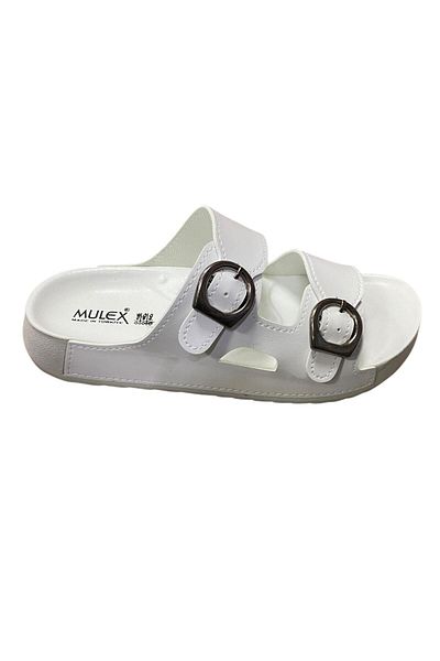 MULEX Papuci de damă cu talpă plată cu cataramă dublă
