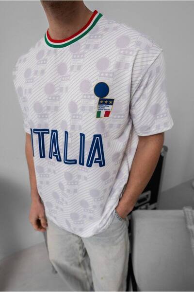 İLKCET MODA İtalia Nakış Unisex Oversize T-shirt