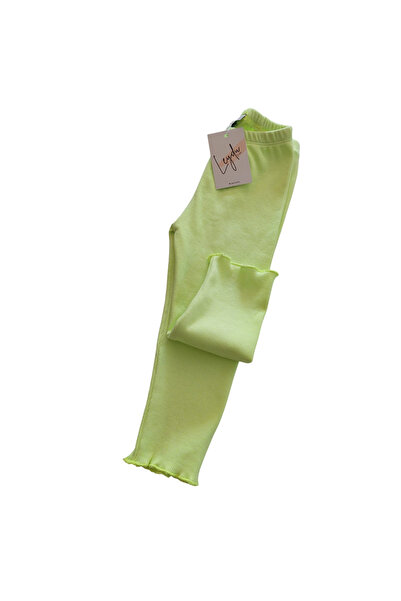 Girls Rib Ribbed Long Basic Biker Neon Leggings