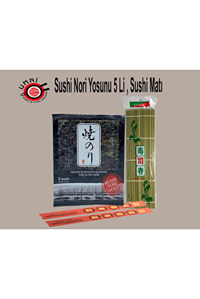 UMAİ Sushi Nori Yosunu 5 Li Sushi Matı / Suşi Seti