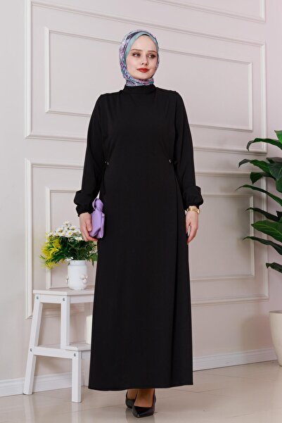 Sevitli Μαύρο φόρεμα Şule - Με δεμένο στο πλάι