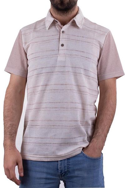Twister Jeans Ανδρικό μπλουζάκι μπεζ Polo Neck - 2281cc