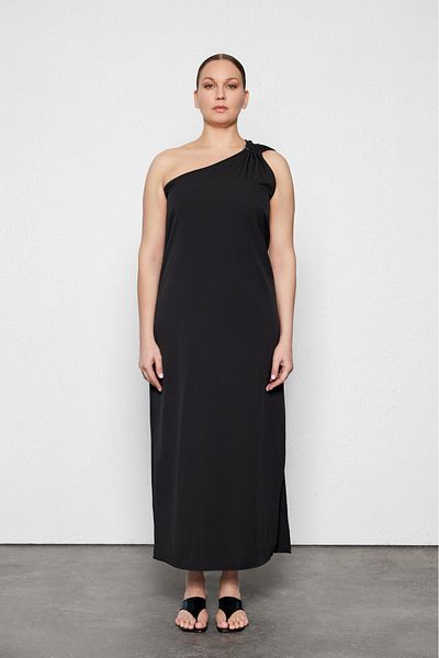 LUOKK Maeve Plus Size Draped Detailed Maxi Dress Black