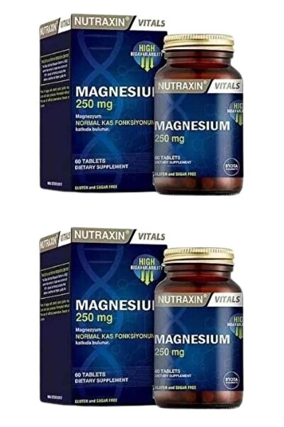 Nutraxin Magnesium Citrate - Magnezyum Takviyesi 250 Mg x2