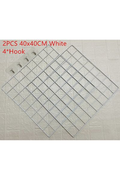 Choice 2pcs 40x40 White Set 2/1pcs Ins Home Wall Decoration Iron Grid Decor Frame Hanging Rack Wall Display