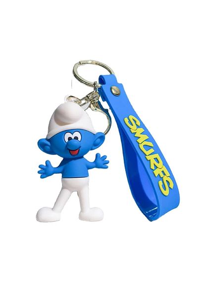 Bizde Ne Yok ki Cute Smurfs Characters 3D Silicone Keychain Good Quality Large Size Smurfette Bag Ornament