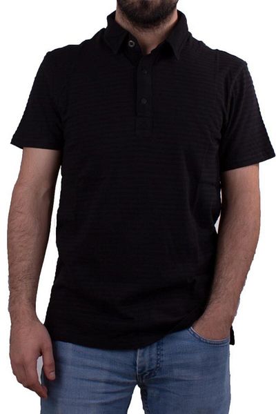 Twister Jeans Μοντέλο 2214cn - Μαύρο ανδρικό μπλουζάκι με γιακά πόλο