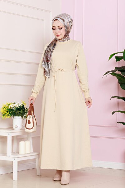 Sevitli اللون البيج اثنين من الخيوط الخصر نفق اللباس