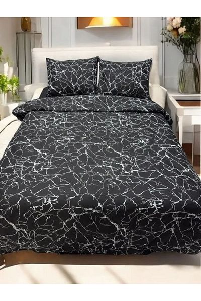 uykulife home collection ДВОЙЕН КОМПЛЕКТ С ЧЕРЕН МРАМОРЕН МОДЕЛ UYKULİFE (БЕЗ ЧАРШАФИ)