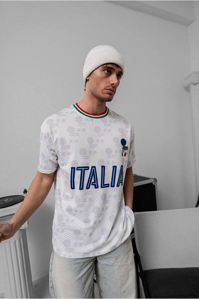 İLKCET MODA Italy Embroidery Unisex Oversize T-Shirt
