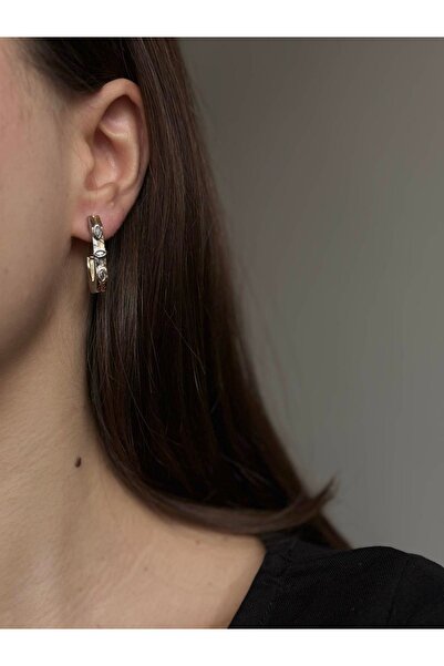 mysteriajewelry İnce Taş Detaylı Çelik Küpe (2 Adet)