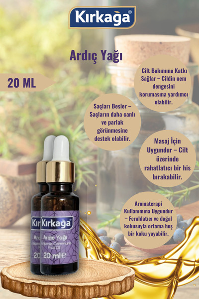 Kırkağa %100 Saf Ardıç Yağı 20 ml - Organik ve Doğal Distilasyon - Bakım ve M...