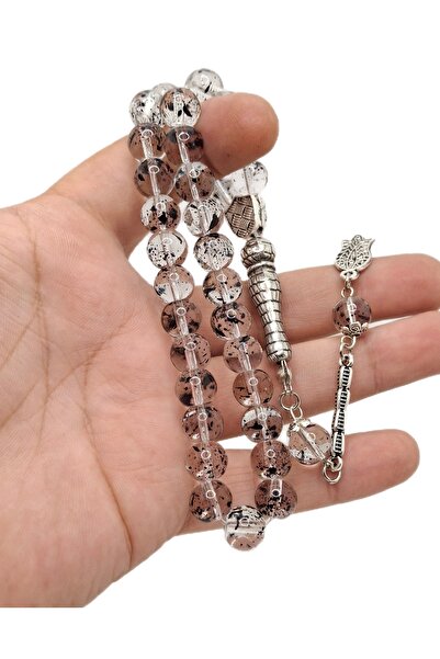 Han Ticarethane مسبحة صلاة زجاجية شفافة منقوشة على شكل كروي