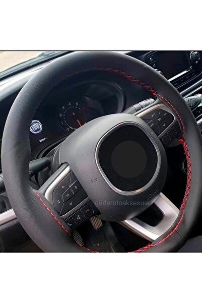 gürler oto kılıf ve aksesuar Fiat Egea Uyumlu Dikmeli Direksiyon Kılıfı Siyah...