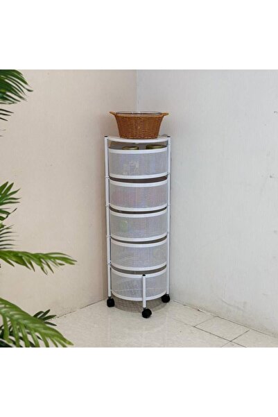 Trendat 5-Tier White Iron Storage Shelves