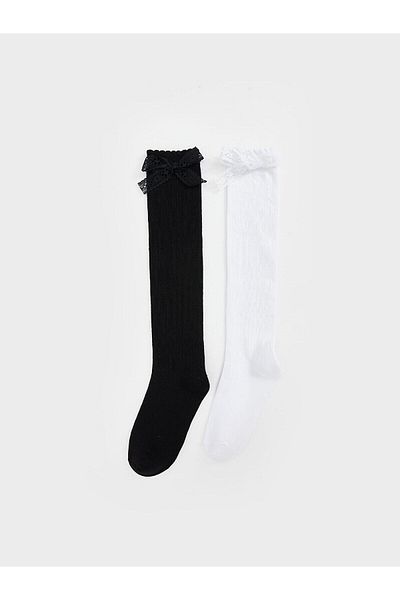 LC Waikiki Lace Detailed Girl's Knee Socks 2 Pack