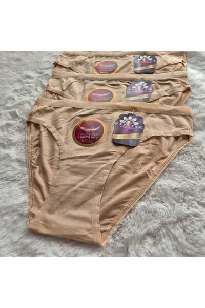 HS İÇ GİYİM Women's 3-Pack Ten Modal Slip Panties – Soft, Breathable and Comfortable Design (Daisy)