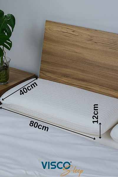 visco sleep Ergonomic Visco Pillow 80X40X12 cm Long Classic Normal Viscose with Case