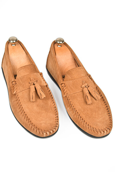 DeepSEA Men's Tan Tasseled Suede Leather Shoes 2509963