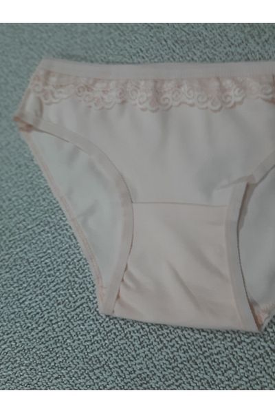 Butik Powder Color 100% Cotton Top Hem Exquisite Lace Female Child Panties