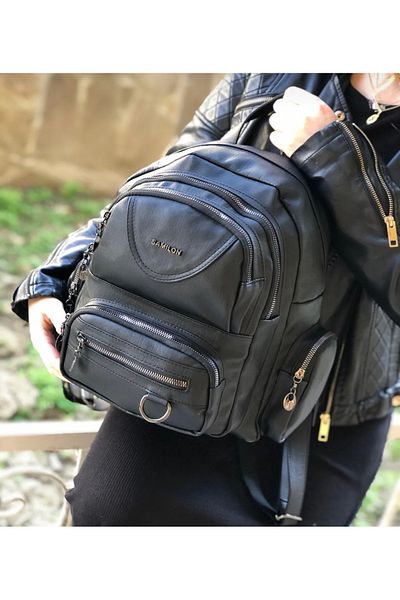 Lion Multi-Eye Washed Leather Backpack