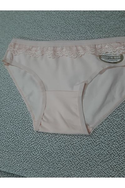 Butik Powder Color 100% Cotton Top Hem Exquisite Lace Female Child Panties