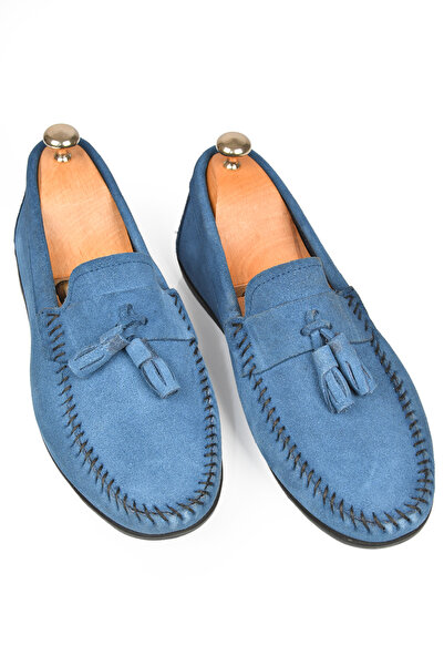 DeepSEA Men's Blue Tasseled Suede Leather Shoes 2509963