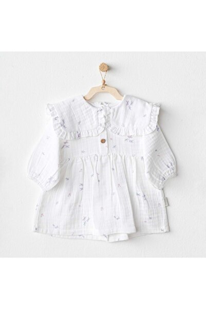 andywawa Baby Girl Muslin Dress White